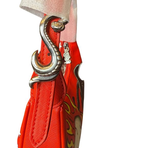 Ed Hardy Red Shoulder Bag with Skull and Panther Design(Model EHSB-5 Bla… - Picture 4 of 4